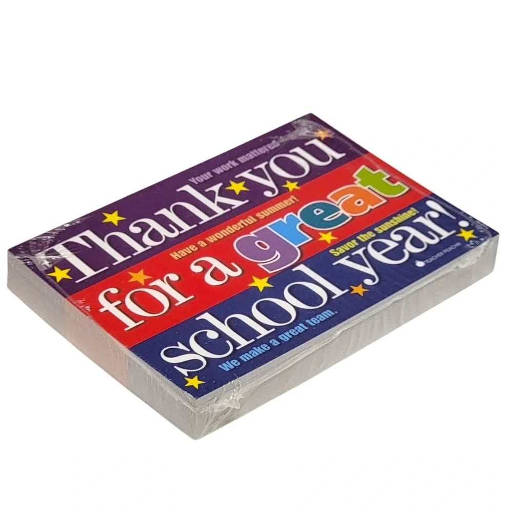 Teacher Peach Thank‎ You For A Great School Year Cards 4x6 Classroom Supplies